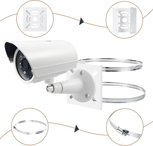 Acrux7 4 Pack Universal Vertical Pole Mount for Security Camera White in Kuwait