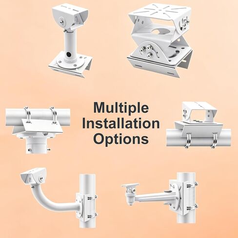 Acrux7 4 Pack Universal Vertical Pole Mount for Security Camera White in Kuwait