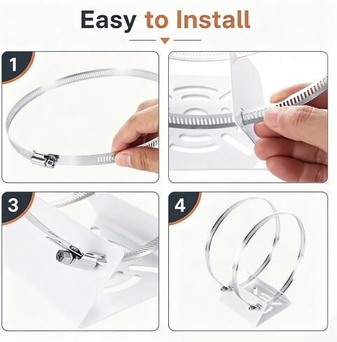 Acrux7 4 Pack Universal Vertical Pole Mount for Security Camera White in Kuwait