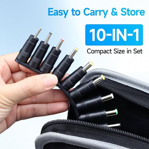 10PCS DC Power Adapter Connector kit with 5.5 x 2.1mm Female Base, 2.5x0.7mm/3.0x1.1mm/3.5x1.35mm/4.0x1.7mm/4.8x1.7mm/5.5x1.7mm/5.5x2.5mm/6.3x3.0mm/6.0x4.4mm/LED Terminal Connector in Kuwait