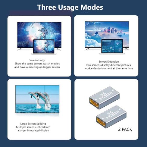 8K HDMI Female Adapter HDMI Extension Cable in Kuwait