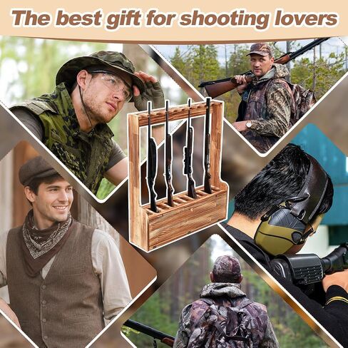 Soaoo 10 Wooden Gun Racks Floor Stand with Storage in Saudi Arabia