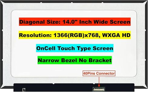 EM EMAJOR TECH New Screen Replacement for B140XTK02.0 14.0 WXGA HD Touch + Digitizer LCD LED Display Panel with Set of Tape and Tools (for HP Chromebook Model Only) in Kuwait