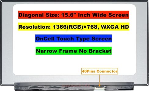 EM EMAJOR TECH New Screen Replacement for NT156WHM-T03, 1366x768, HD WXGA, OnCell Touch, LCD LED Display Panel with Set of Tape and Tools in Kuwait
