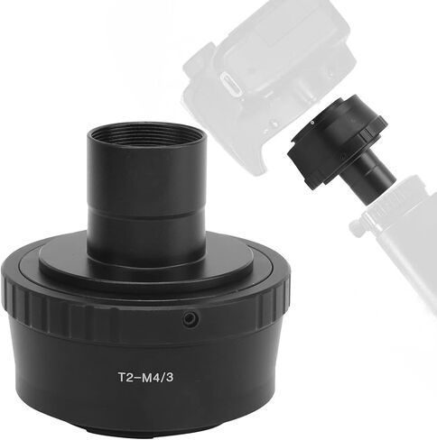 Telescope T Mount Adapter Durable Aluminum Alloy 0.965 Inch T Adapter for M4/3 Camera, Record Astronomical Images, Black in Kuwait