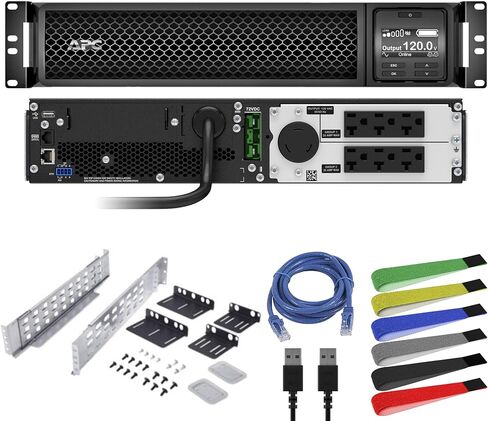 APC Smart-UPS SRT 2200VA Rack Mount (SRT2200RMXLA) + Network Cable + Wire Ties in Kuwait