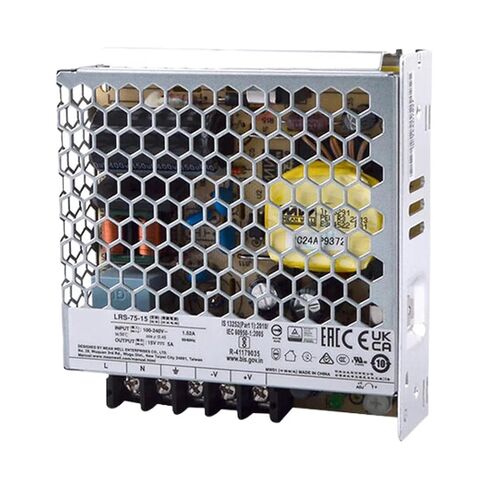 LRS-75-15 15V 5A 75W Power Supply, Compact Design, Wide Input Voltage, for Industrial Control Systems in Kuwait