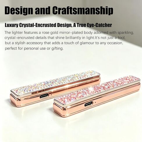 2 Pack Pink Diamond Shape Electric Lighter Windproof Flameless Bling in Kuwait