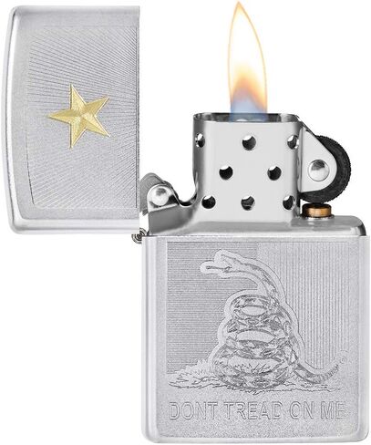 Zippo Don't Tread on Me Satin Chrome Pocket Lighter in Kuwait