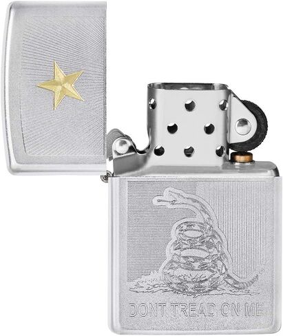 Zippo Don't Tread on Me Satin Chrome Pocket Lighter in Kuwait