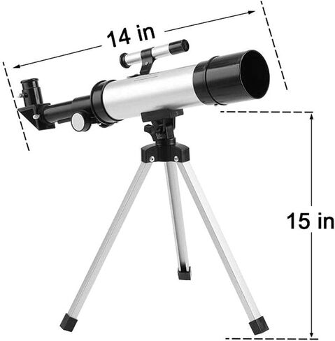 Monocular Astronomical Telescope Tube Refractor Monocular Telescopic Spotting Scope + Portabale Tripod (Black Silver) in Kuwait