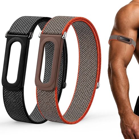 2 Pack Bicep Band for Google Fitbit Air, Arm/Ankle Nylon Replacement Strap,Breathable Adjustable Stretchy Bands Wristband Hook and Loop Lightweight Sweat-Proof Sport for Men Women in Kuwait