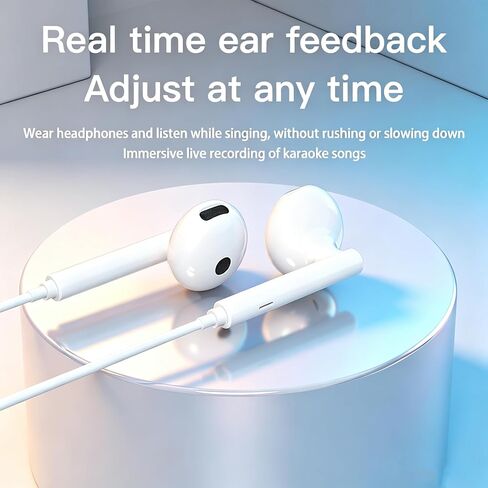 Sound Card Karaoke Headset with Real-Time in-Ear Monitoring & Microphone, 7 Sound Effects Voice Changer, Karaoke Headphones with Lavalier Compatible for iPhone 17 16 15 Pro Max, iPad Pro, Galaxy S25 in Kuwait
