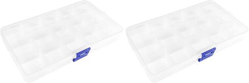 ZUFECY Fishing Tackle Box, Storage Organizer with Adjustable 15 Dividers, Transparent Organizer Tray Organizers and Storage Box for Tackle Bead in Kuwait