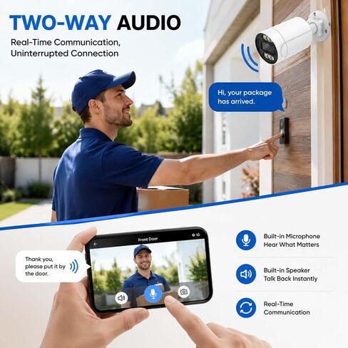 4K 8MP Security PoE IP Camera Wired, 2.8MM Wide-Angle Lens in Kuwait