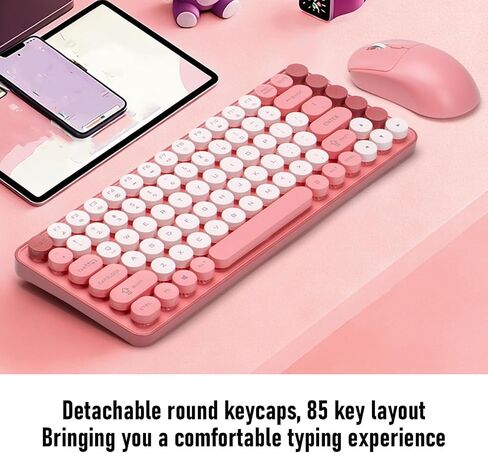 Vikye Wireless Keyboard and Mouse Combo, Dual Mode 85 Key Design in Kuwait