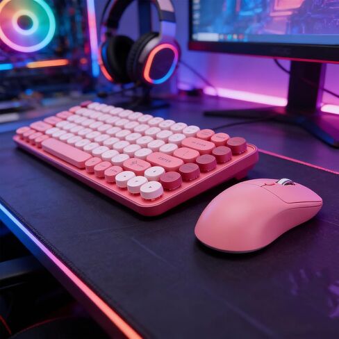 Vikye Wireless Keyboard and Mouse Combo, Dual Mode 85 Key Design in Kuwait