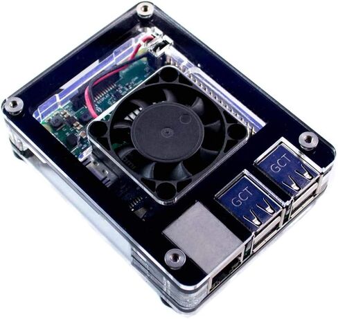 Zebra Classic Interior Fan Case – Raspberry Pi 3 B+ ~ Black Ice ~ C4Labs in Kuwait