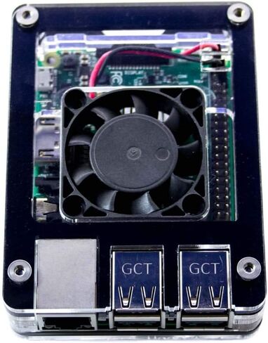 Zebra Classic Interior Fan Case – Raspberry Pi 3 B+ ~ Black Ice ~ C4Labs in Kuwait
