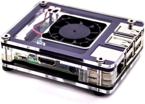 Zebra Classic Interior Fan Case – Raspberry Pi 3 B+ ~ Black Ice ~ C4Labs in Kuwait