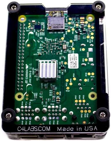 Zebra Classic Interior Fan Case – Raspberry Pi 3 B+ ~ Black Ice ~ C4Labs in Kuwait