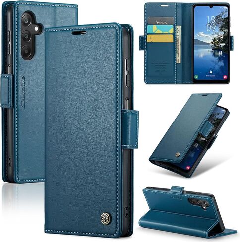 Compatible with Samsung Galaxy A23 Wallet Case, PU Leather Flip Cover with Kickstand Card Holder for Samsung Galaxy A23 6.6 inch (Black) in Kuwait