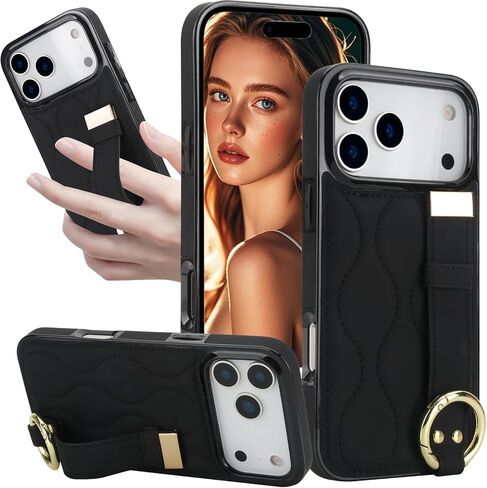CCSmall for iPhone 17 Pro Max Case with Adjustable Hand Strap ZWD Rose in Kuwait