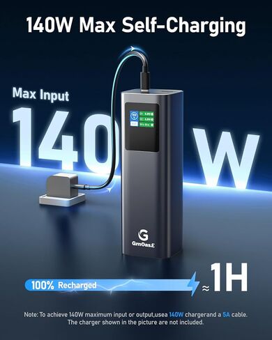 27000mAh Power Bank, 140W Laptop Portable Charger with PD 3.1 Fast Charging, Smart Sisplay, 99Wh Battery Bank for MacBook Pro/Air, iPad Pro, iPhone17/16 Series, Samsung and More(Dark Gray) in Saudi Arabia