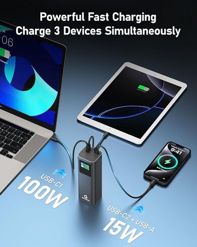 27000mAh Power Bank, 140W Laptop Portable Charger with PD 3.1 Fast Charging, Smart Sisplay, 99Wh Battery Bank for MacBook Pro/Air, iPad Pro, iPhone17/16 Series, Samsung and More(Dark Gray) in Saudi Arabia