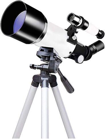 Profession Stargazing Astronomical Telescope 100x Telescope for Adults Beginners 70mm Astronomical Refractor Astronomical Telescope with Height Adjustable Tripod White (White) in Kuwait