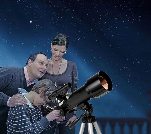 Profession Stargazing Astronomical Telescope 100x Telescope for Adults Beginners 70mm Astronomical Refractor Astronomical Telescope with Height Adjustable Tripod White (White) in Kuwait