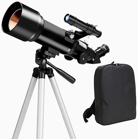 Astronomical Telescope Profession Stargazing 100x Telescope Beginners Adult 70mm Astronomical Refractor Telescopes with Height Adjustable Tripod White (Black) in Kuwait
