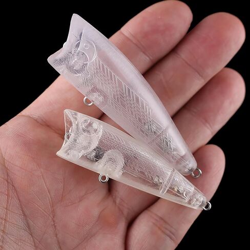 20PCS Unpainted Blanks Bait 2.56in/2.95in Topwater Rattle Popper DIY Handmade Artificial Fishing Lure Tackle in Kuwait