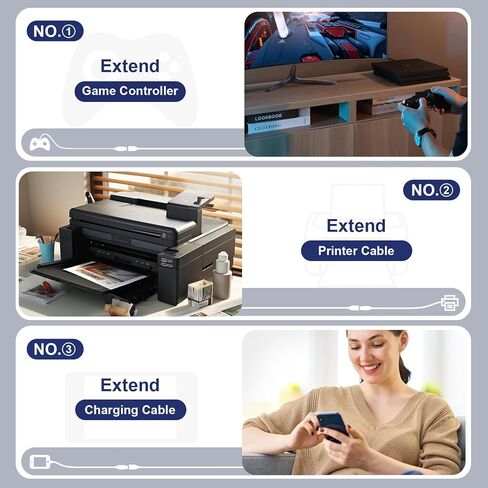 USB Extension Cable 10FT Long USB A Male to Female Extender Cord High-Speed in Kuwait
