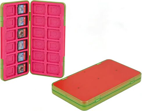 48-Slot Magnetic Card Case, Detachable Washable Holders, 24 Game Cards + 24 Micro SD Cards, Minimalist Colorful Gaming Storage Box in Saudi Arabia