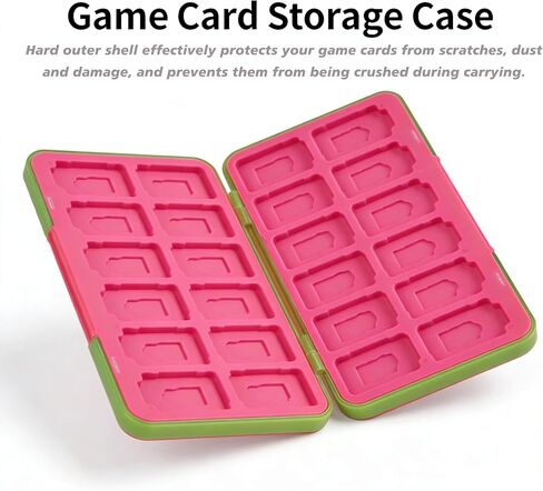48-Slot Magnetic Card Case, Detachable Washable Holders, 24 Game Cards + 24 Micro SD Cards, Minimalist Colorful Gaming Storage Box in Saudi Arabia
