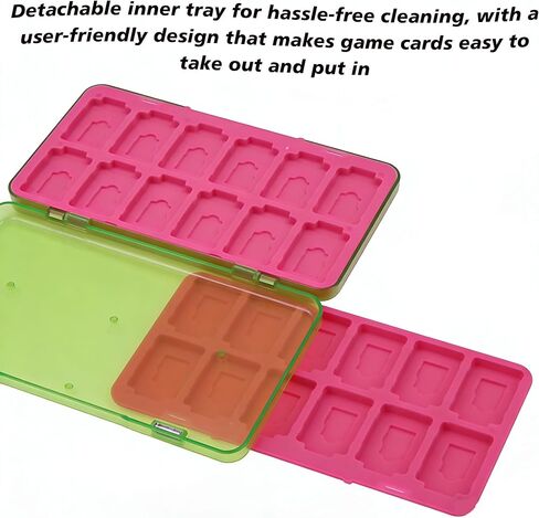 48-Slot Magnetic Card Case, Detachable Washable Holders, 24 Game Cards + 24 Micro SD Cards, Minimalist Colorful Gaming Storage Box in Saudi Arabia