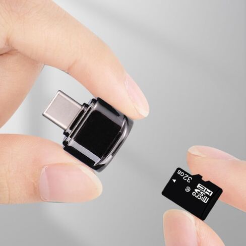 Type-C Micro SD Card Reader with USB Adapter, Portable OTG TF Memory Silver in Kuwait