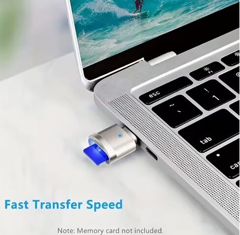 Type-C Micro SD Card Reader with USB Adapter, Portable OTG TF Memory Silver in Kuwait