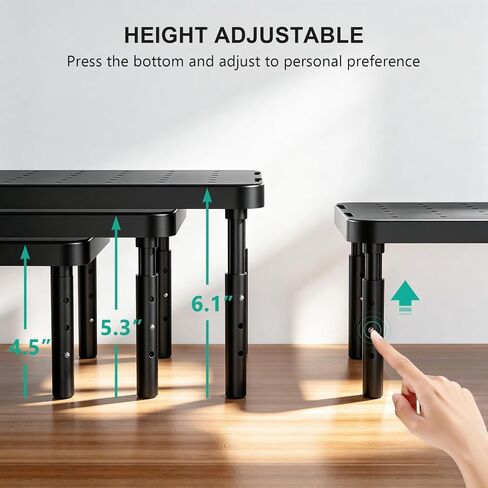 WALI Computer Monitor Stand for Desk, Adjustable Laptop Riser, up to 44 lbs in Kuwait