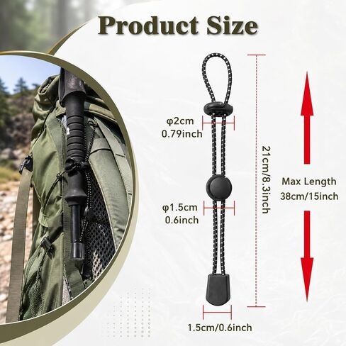 10 PCS Backpack Hiking Stick Holder, Adjustable Climbing Stick Straps in Kuwait