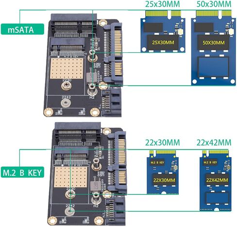 2 in 1 Msata M.2 Adapter Dual B Key 2230 2242 in Kuwait