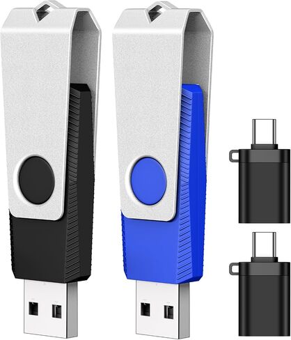 TEWENE 2-Pack 32GB USB 2.0 Flash Drive FAT32 (&2PCS Type-C Adapter) in Kuwait