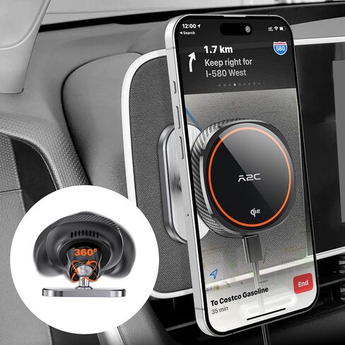 A2C Qi2 15W Fast Charging Wireless Car Charger for Ioniq 5 Phone Mount in Kuwait