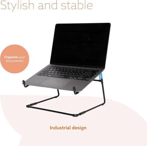 R-Go Ergonomic Laptop Stand - Steel Office Laptop Riser, Compatible for Laptops 10-22 Inches, 5kg Load Capacity - Black in Kuwait
