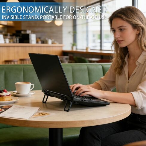 2 Pack Aluminum Laptop Stand, 2-Level Height Adjustable Foldable Compact Portable Desk & Keyboard Riser, Fits 11–17 inch Laptops, Ergonomic Holder for Home, Office, Travel in Kuwait