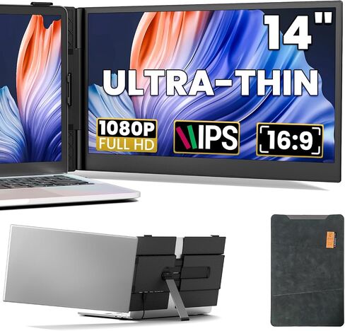 Laptop Screen Extender, 15.6" FHD 1080P IPS Laptop Monitor Extender for 13" - 17.3" Laptops, Detachable & 4-in-1 Modes Dual Monitor, Plug-Play Travel Monitor for Wins/Mac/Dex/Chrome in Kuwait