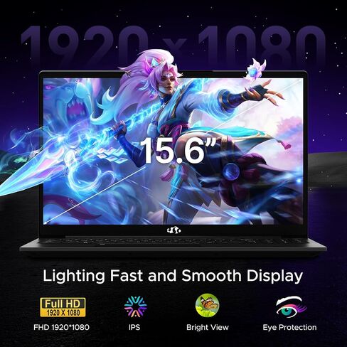 NIMO 15.6" IPS FHD-Light Gaming-Laptop,AMD Ryzen 5 6600H 16GB DDR5 RAM 512GB SSD (Beat i5-1335U, 6 Cores Up to 4.5GHz) AMD Radeon 660M GPU-Computer with 100W Type-C Backlit Keyboard Fingerprint in Kuwait