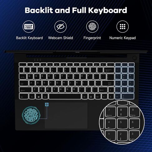 NIMO 15.6" IPS FHD-Light Gaming-Laptop,AMD Ryzen 5 6600H 16GB DDR5 RAM 512GB SSD (Beat i5-1335U, 6 Cores Up to 4.5GHz) AMD Radeon 660M GPU-Computer with 100W Type-C Backlit Keyboard Fingerprint in Kuwait