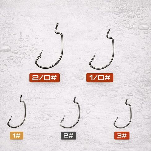 Moose Baits EWG Offset Worm Hooks for Bass Fishing – Texas Rig Hooks, Extra Wide Gap Soft Plastic Hooks for Freshwater Bass, Sizes Assorted in Kuwait